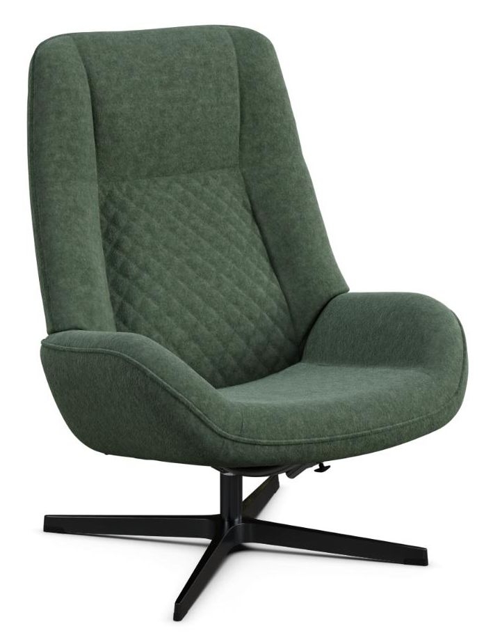 Bordeaux Flannel Light Green Fabric Swivel Recliner Chair