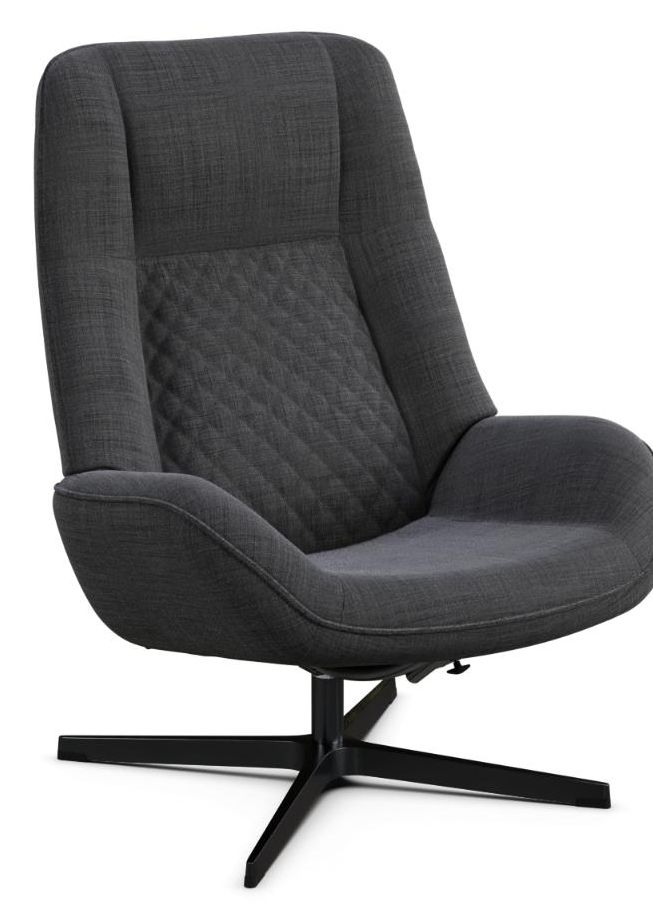 Bordeaux Lido Anthracite Fabric Swivel Recliner Chair