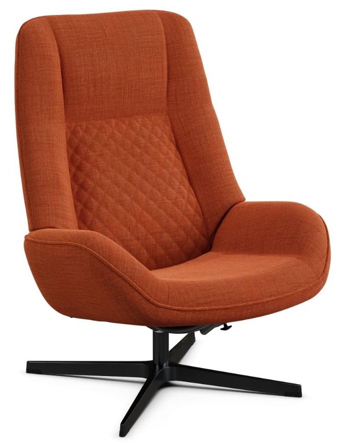 Product photograph of Bordeaux Lido Orange Fabric Swivel Recliner Chair from Choice Furniture Superstore