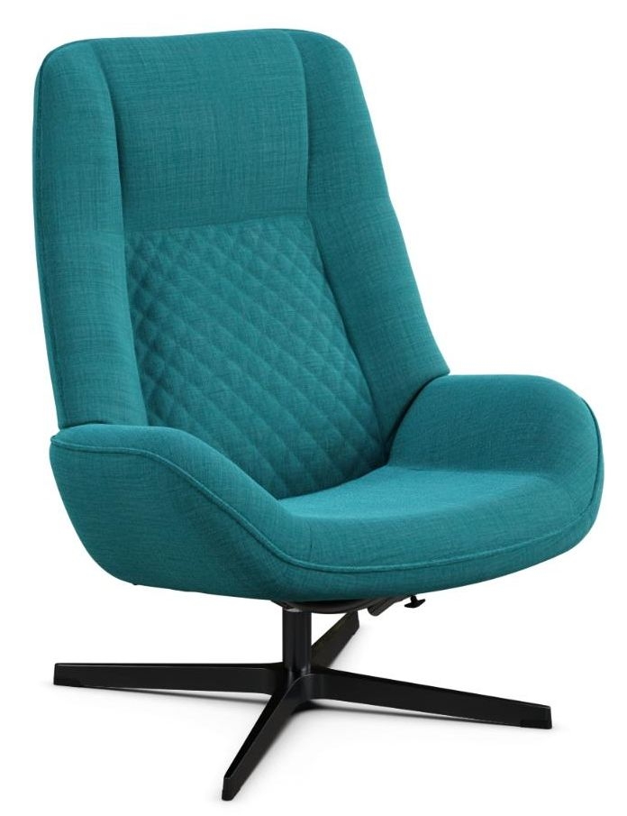 Bordeaux Lido Petrol Fabric Swivel Recliner Chair