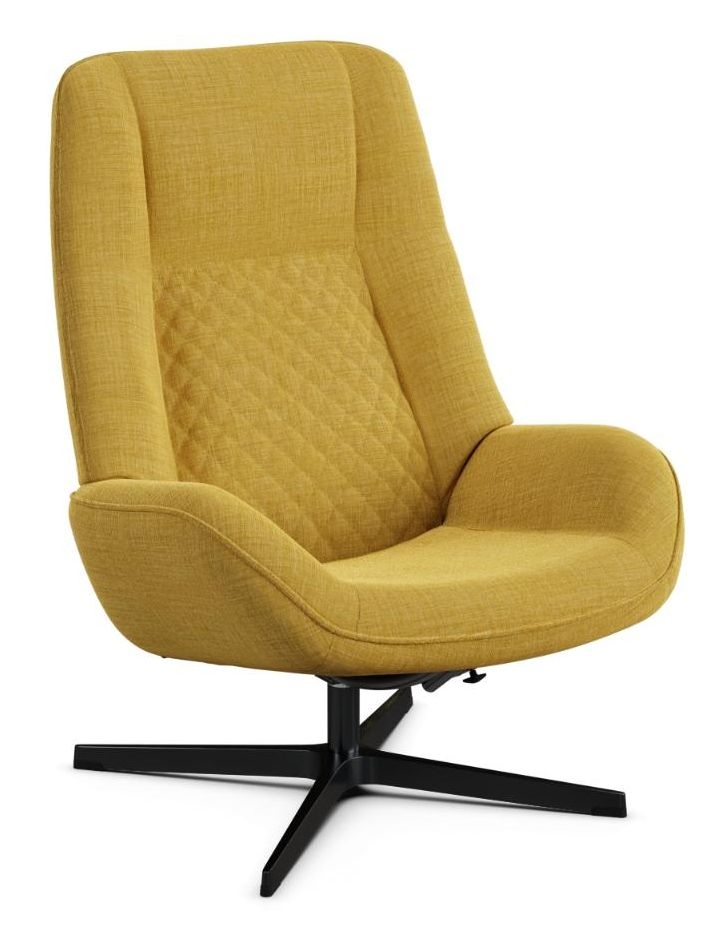 Product photograph of Bordeaux Lido Yellow Fabric Swivel Recliner Chair from Choice Furniture Superstore