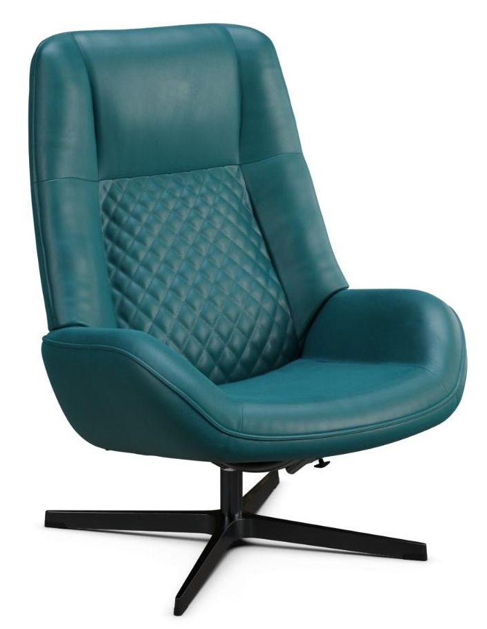 Bordeaux Soft Pertol Leather Swivel Recliner Chair