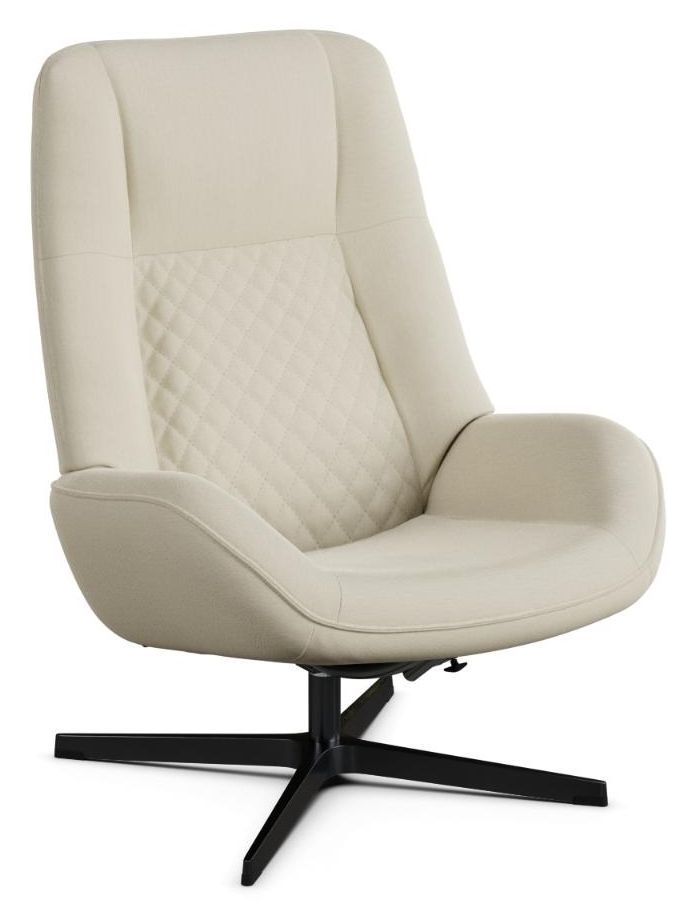 Bordeaux Soft White Leather Swivel Recliner Chair