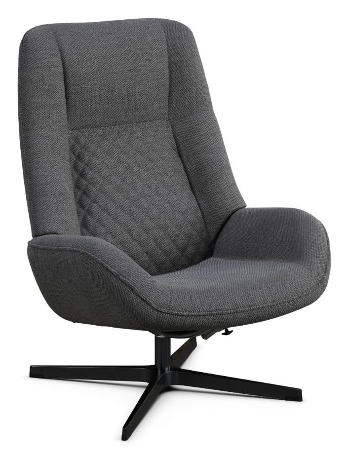 Bordeaux Yeti Fr Dark Grey Fabric Swivel Recliner Chair