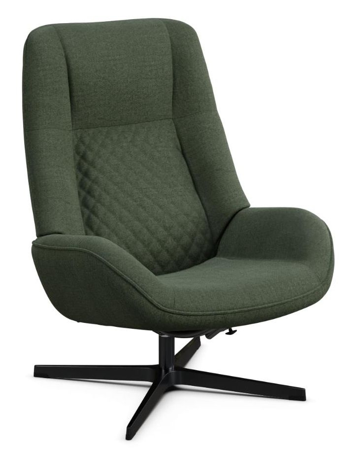 Bordeaux Yeti Fr Moss Green Fabric Swivel Recliner Chair