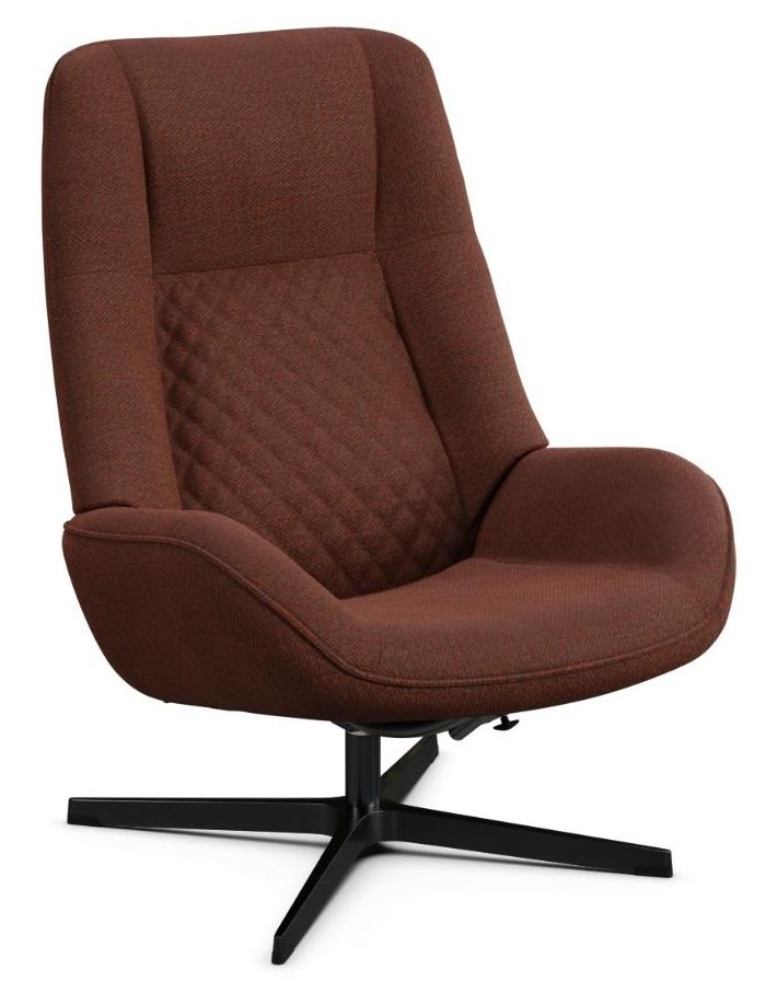 Bordeaux Yeti Fr Rust Red Fabric Swivel Recliner Chair