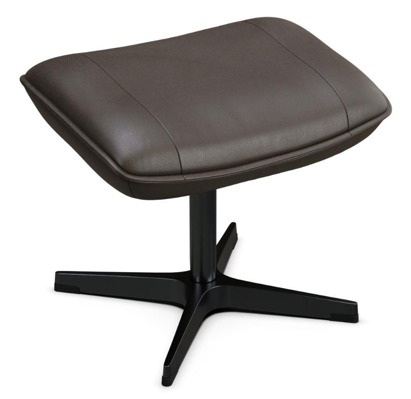 Bordeaux Club Royal Brown Leather Footstool