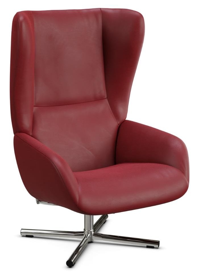 Product photograph of Chef Balder Red Leather Swivel Recliner Chair from Choice Furniture Superstore