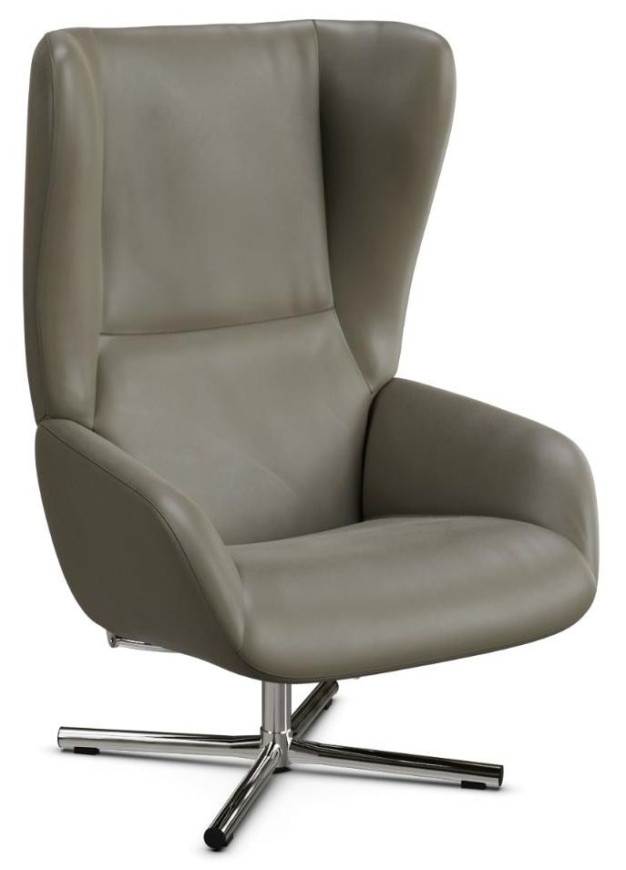 Chef Club Royal Taupe Leather Swivel Recliner Chair