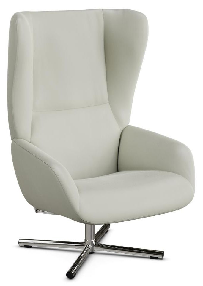 Chef Club Royal White Leather Swivel Recliner Chair