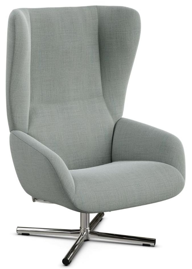 Chef Lido Light Grey Fabric Swivel Recliner Chair