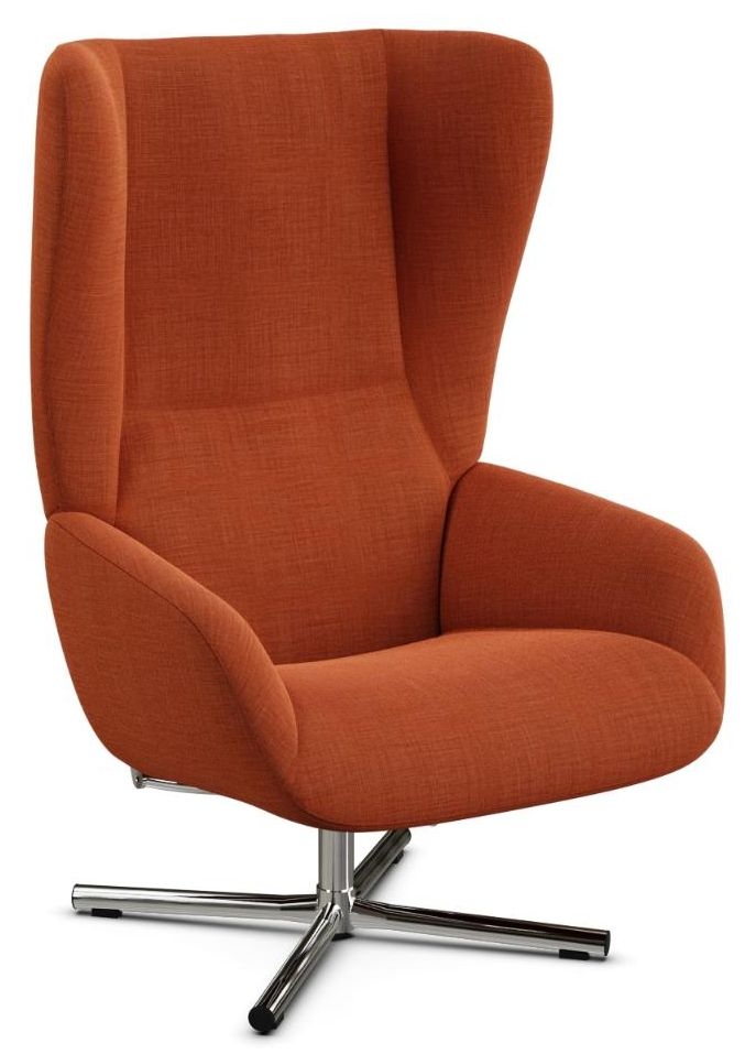 Chef Lido Orange Fabric Swivel Recliner Chair