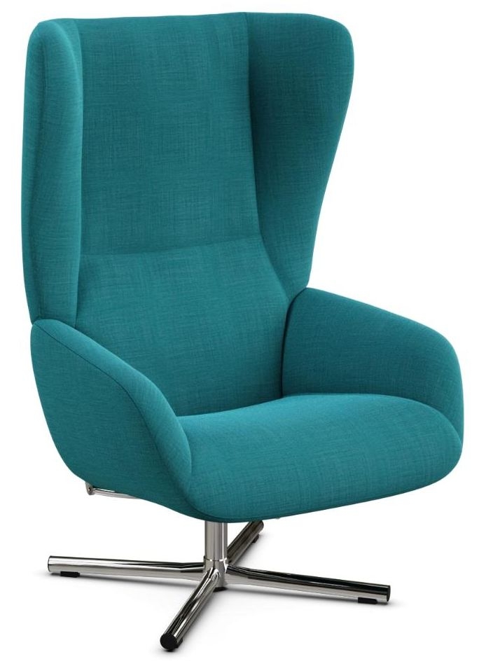 Chef Lido Petrol Fabric Swivel Recliner Chair