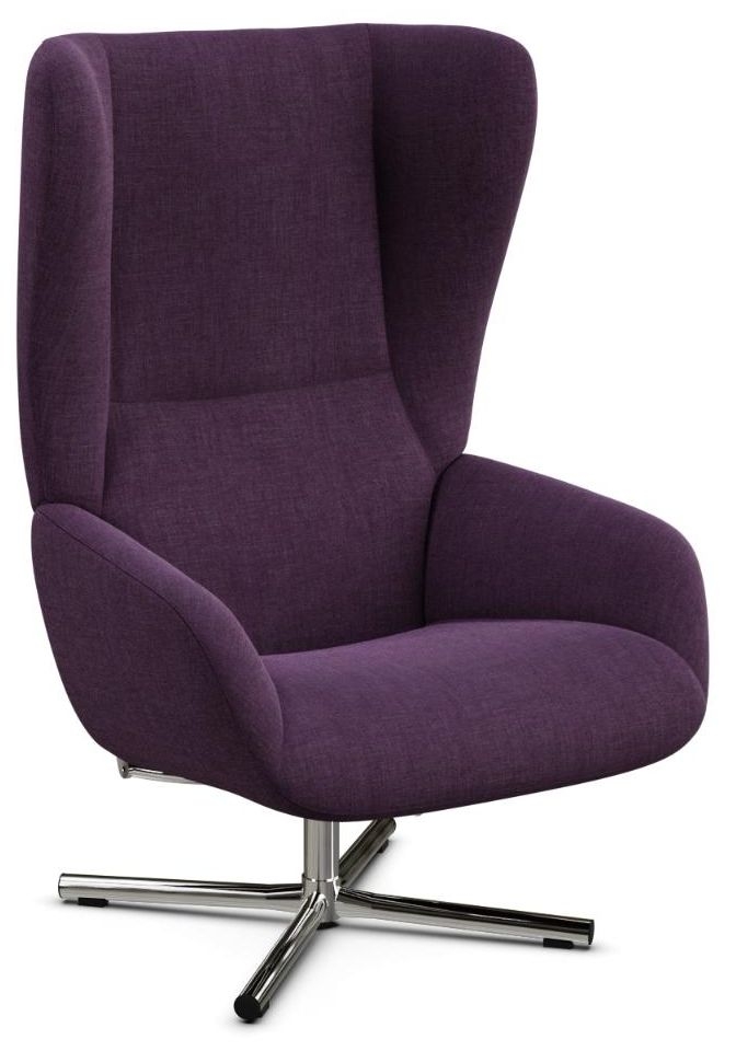 Chef Lido Purple Fabric Swivel Recliner Chair