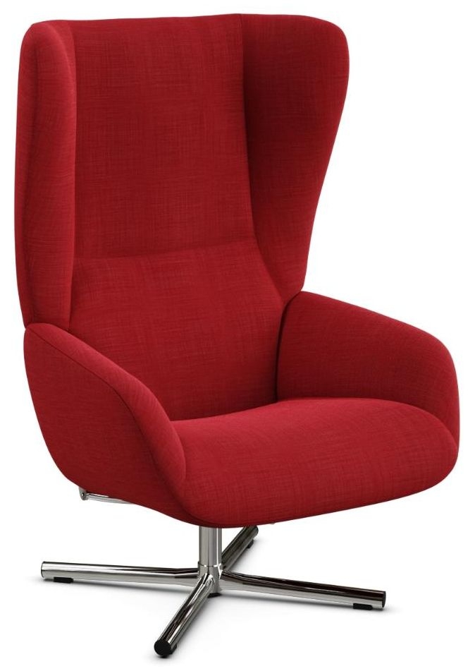 Chef Lido Signalred Fabric Swivel Recliner Chair