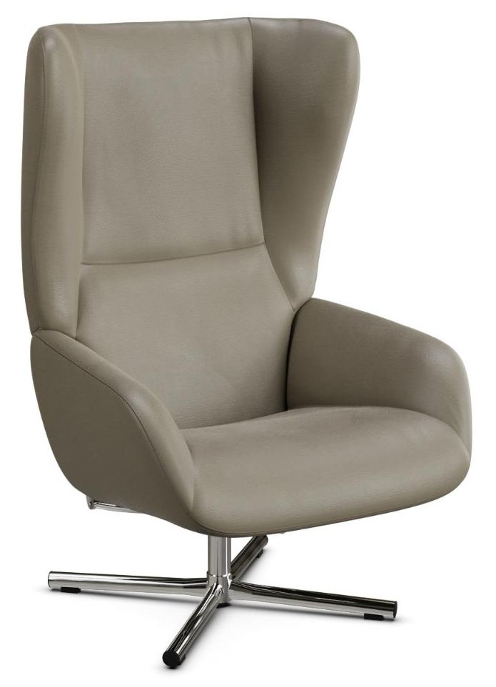 Chef Soft Stone Leather Swivel Recliner Chair