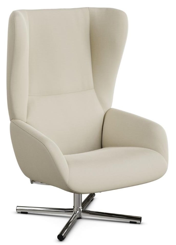 Chef Soft White Leather Swivel Recliner Chair