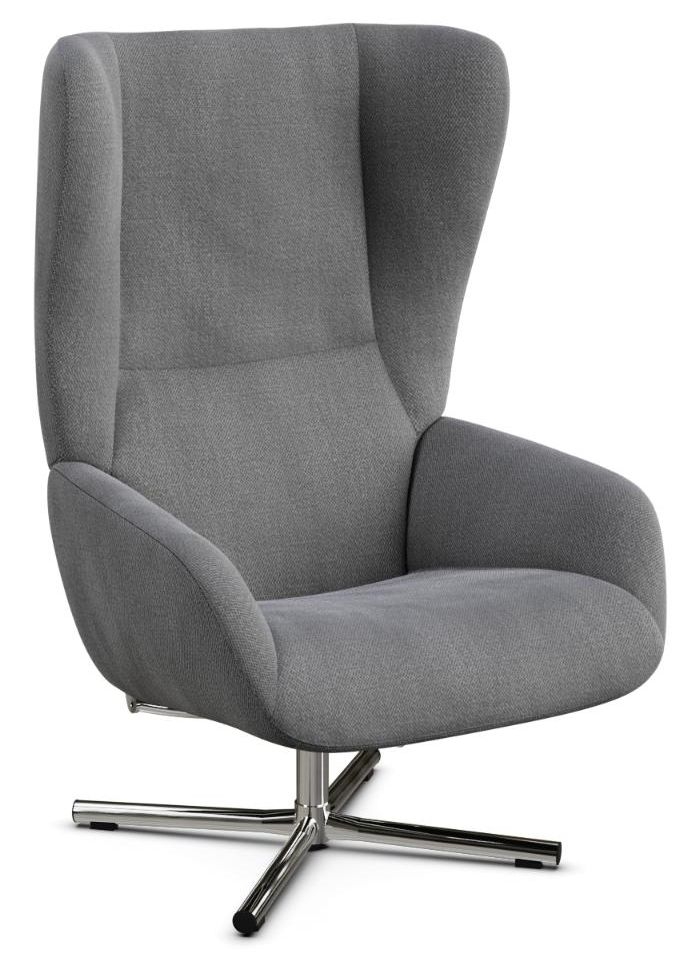Chef Yeti Fr Light Grey Fabric Swivel Recliner Chair