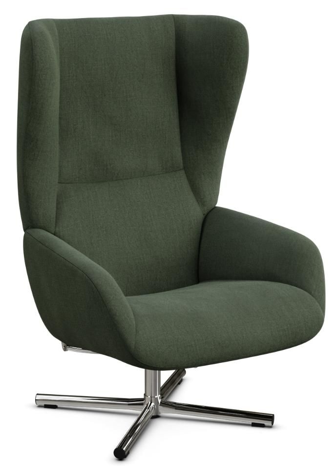 Chef Yeti Fr Moss Green Fabric Swivel Recliner Chair