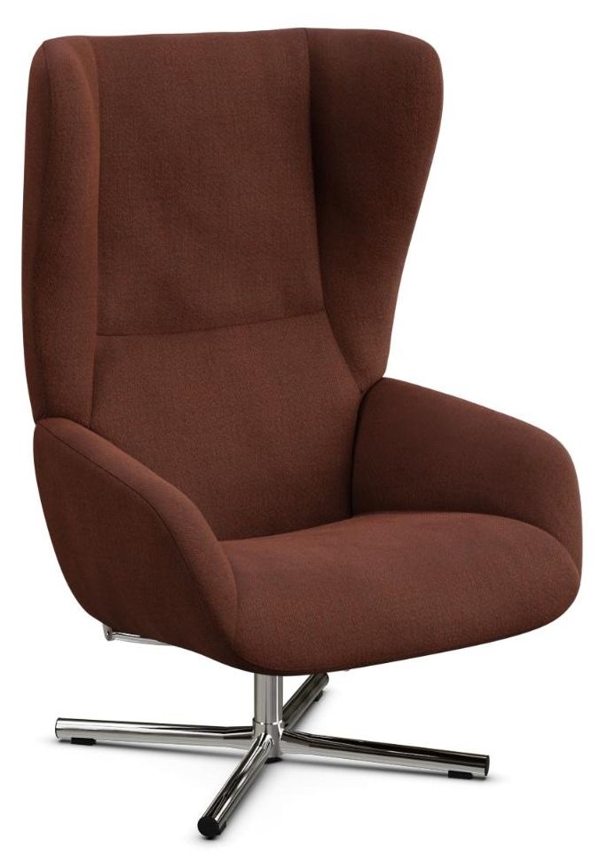 Chef Yeti Fr Rust Red Fabric Swivel Recliner Chair