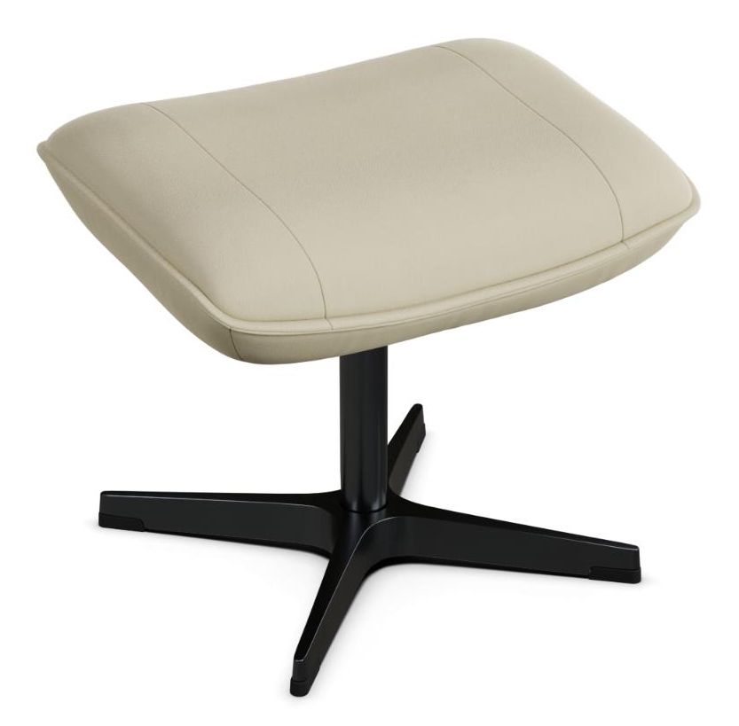 Chef Balder Cream Leather Footstool