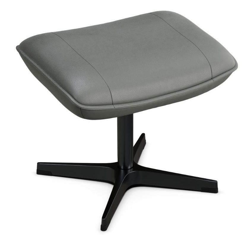 Chef Balder Light Grey Leather Footstool