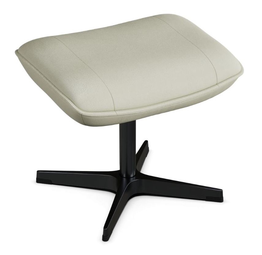 Chef Balder White Leather Footstool