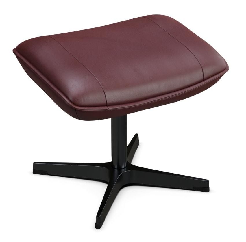 Chef Balder Wine Red Leather Footstool