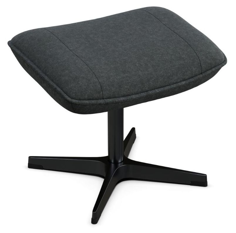 Chef Flannel Dark Grey Fabric Footstool