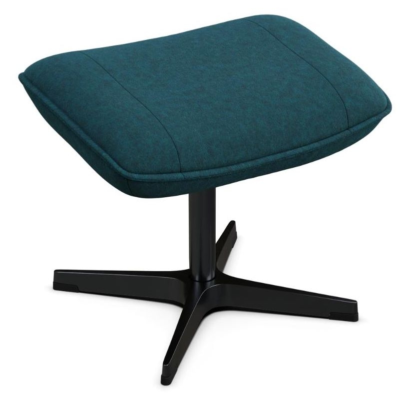 Chef Flannel Dark Petrol Fabric Footstool