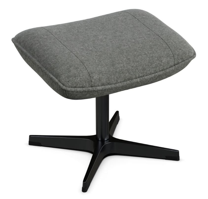 Chef Flannel Grey Fabric Footstool
