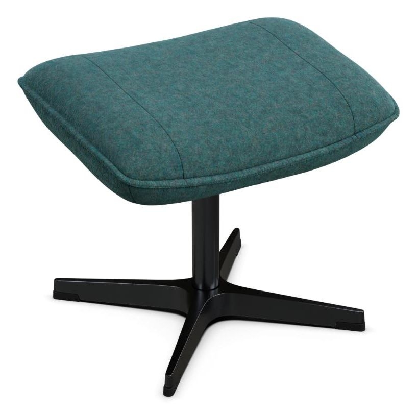 Chef Flannel Light Blue Fabric Footstool