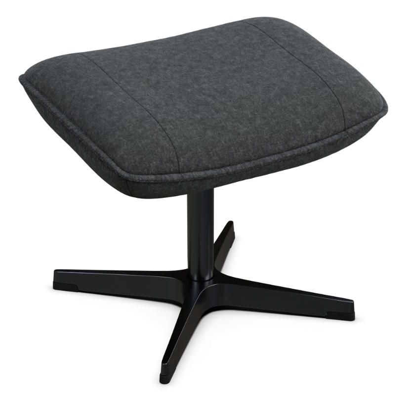 Chef Flannel Steel Grey Fabric Footstool