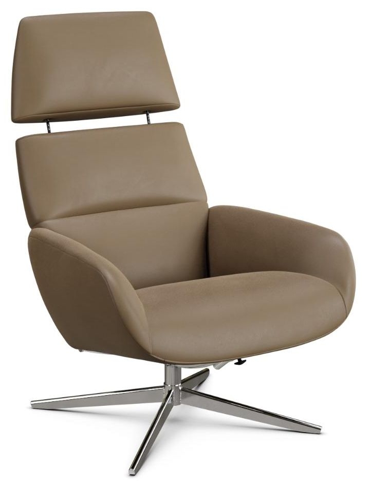 Ergo Plus Balder Nougat Leather Swivel Recliner Chair