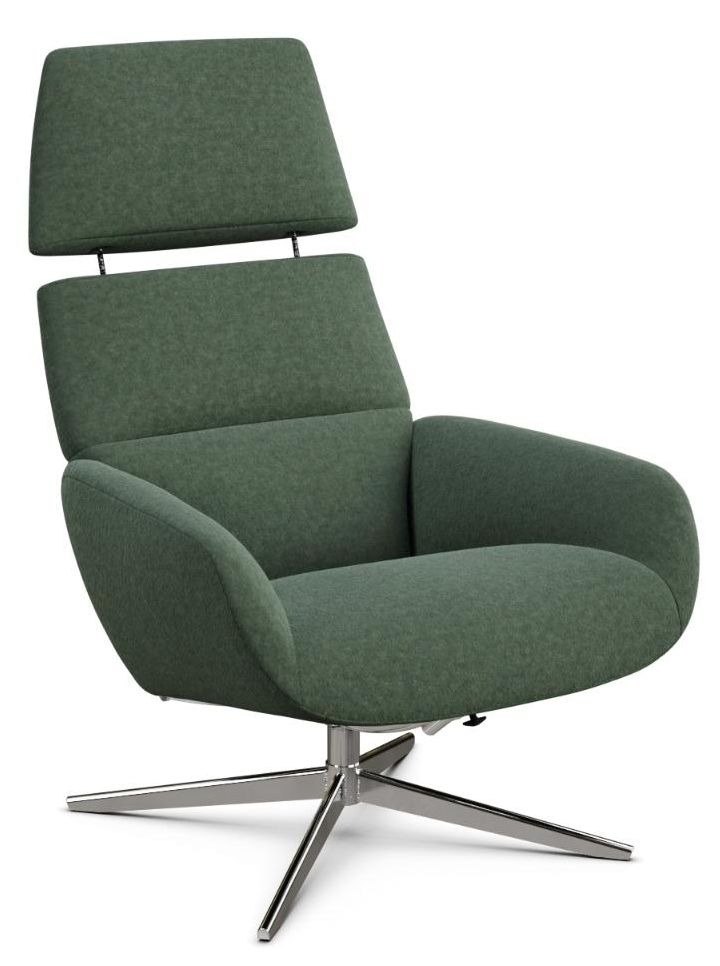 Product photograph of Ergo Plus Flannel Light Green Fabric Swivel Recliner Chair from Choice Furniture Superstore