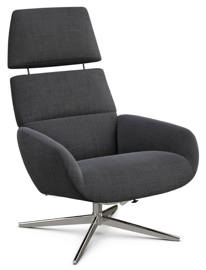 Ergo Plus Lido Anthracite Fabric Swivel Recliner Chair