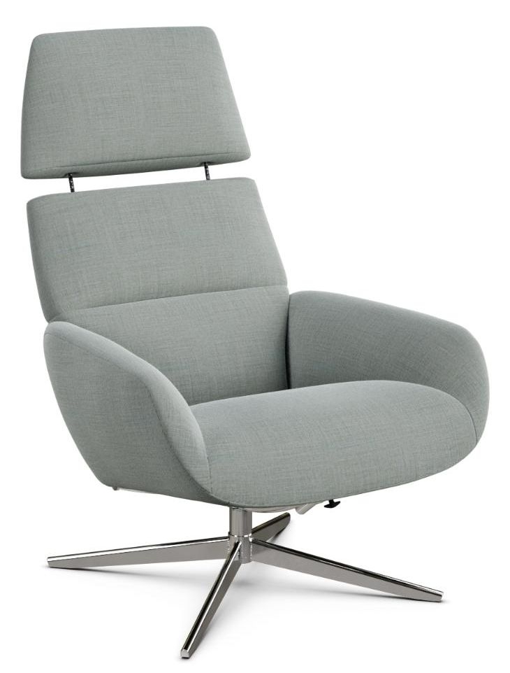 Ergo Plus Lido Light Grey Fabric Swivel Recliner Chair