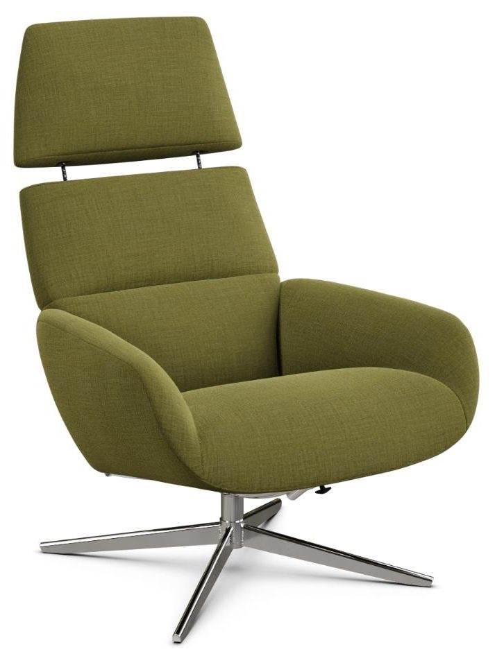 Ergo Plus Lido Oliven Fabric Swivel Recliner Chair