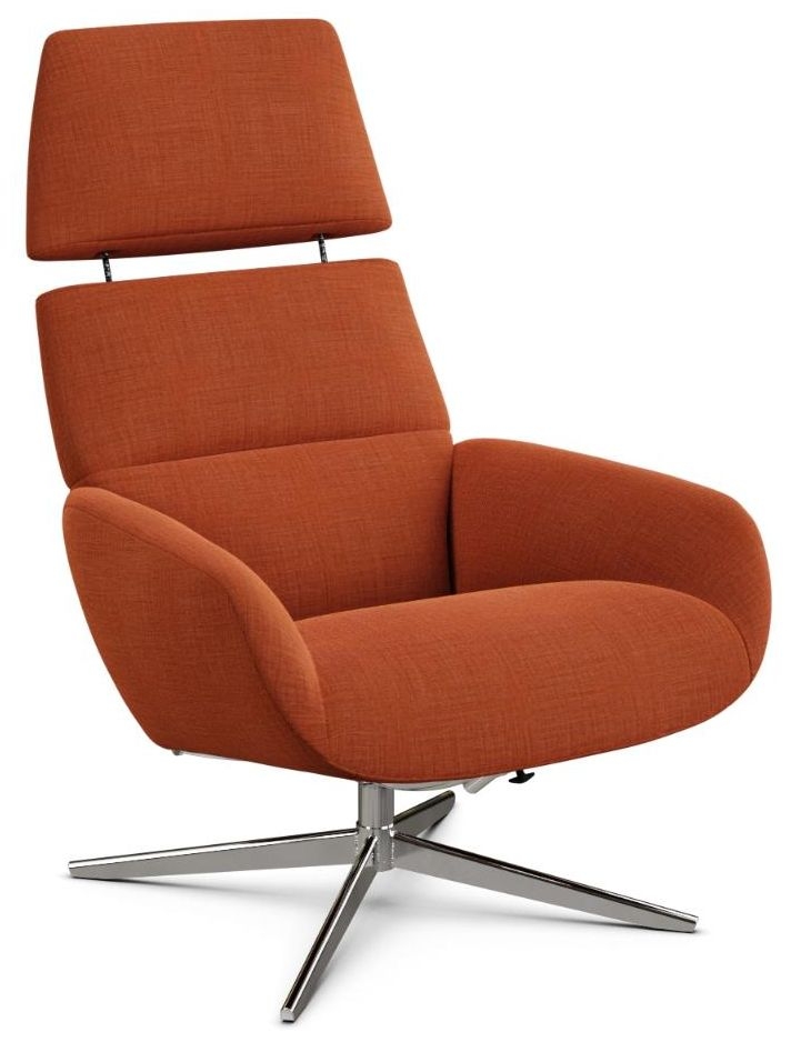 Ergo Plus Lido Orange Fabric Swivel Recliner Chair