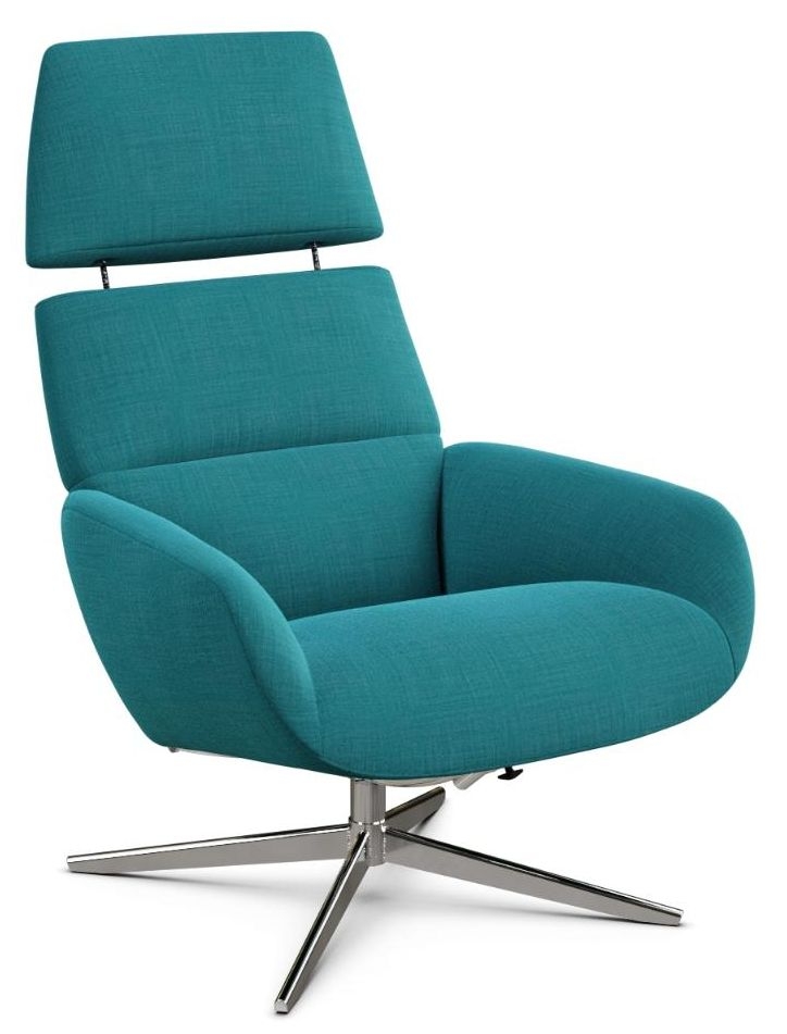 Ergo Plus Lido Petrol Fabric Swivel Recliner Chair