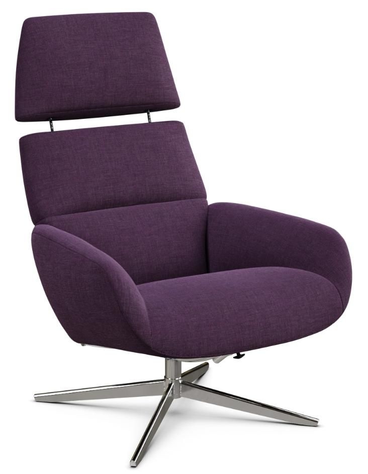 Product photograph of Ergo Plus Lido Purple Fabric Swivel Recliner Chair from Choice Furniture Superstore