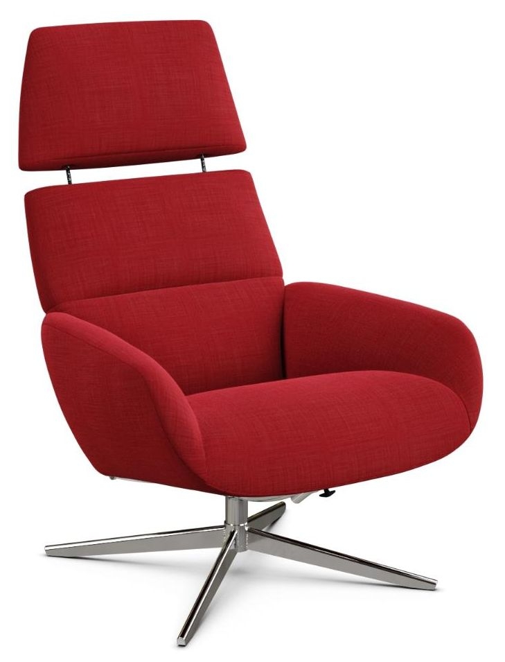 Ergo Plus Lido Signalred Fabric Swivel Recliner Chair