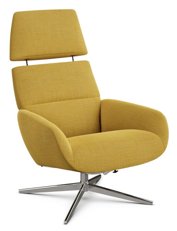 Ergo Plus Lido Yellow Fabric Swivel Recliner Chair
