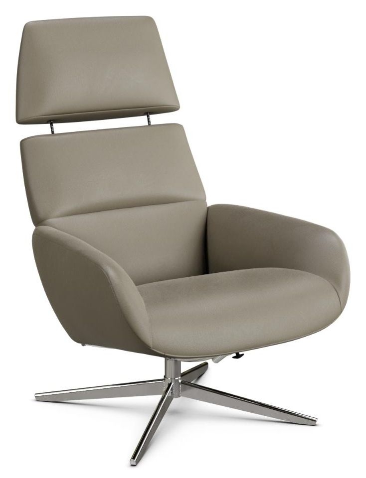 Ergo Plus Soft Stone Leather Swivel Recliner Chair