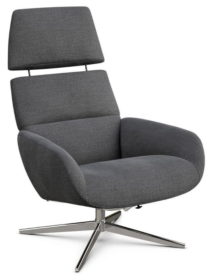 Ergo Plus Yeti Fr Dark Grey Fabric Swivel Recliner Chair