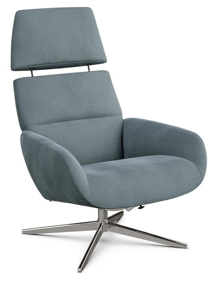 Ergo Plus Yeti Fr Light Blue Fabric Swivel Recliner Chair