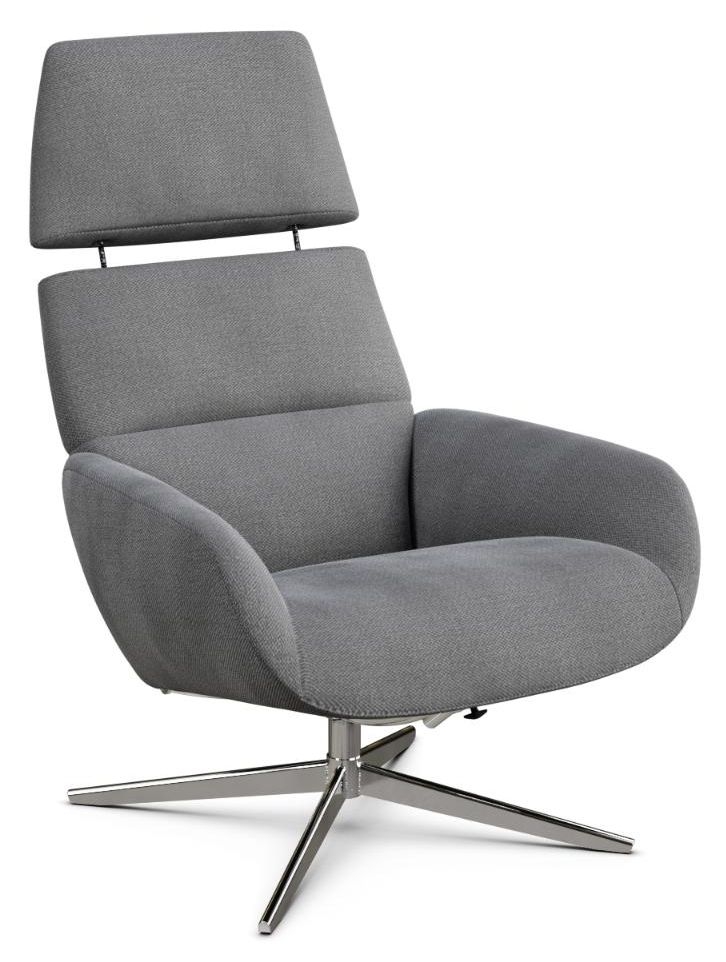 Ergo Plus Yeti Fr Light Grey Fabric Swivel Recliner Chair