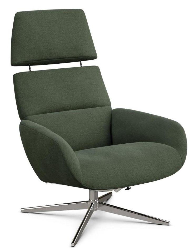 Ergo Plus Yeti Fr Moss Green Fabric Swivel Recliner Chair
