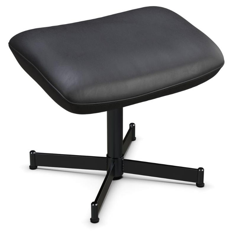 Ergo Plus Balder Black Leather Footstool