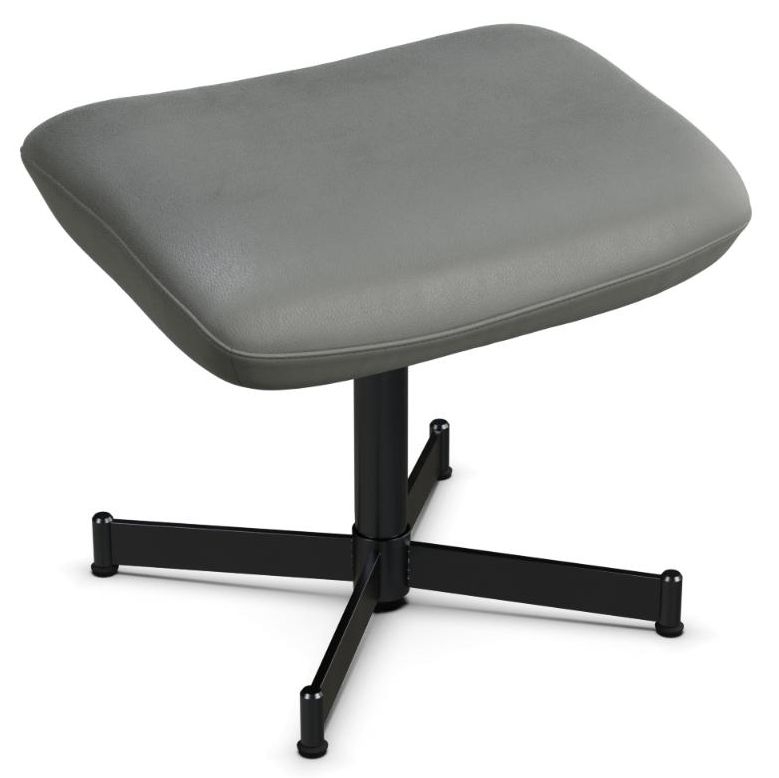 Ergo Plus Balder Light Grey Leather Footstool